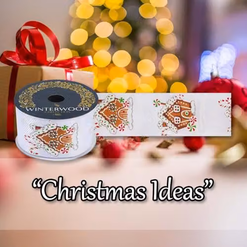 VFM e-Store White Christmas Ribbon Garland for Festive Parties, W: 7 cm, H: 10 cm – 5
