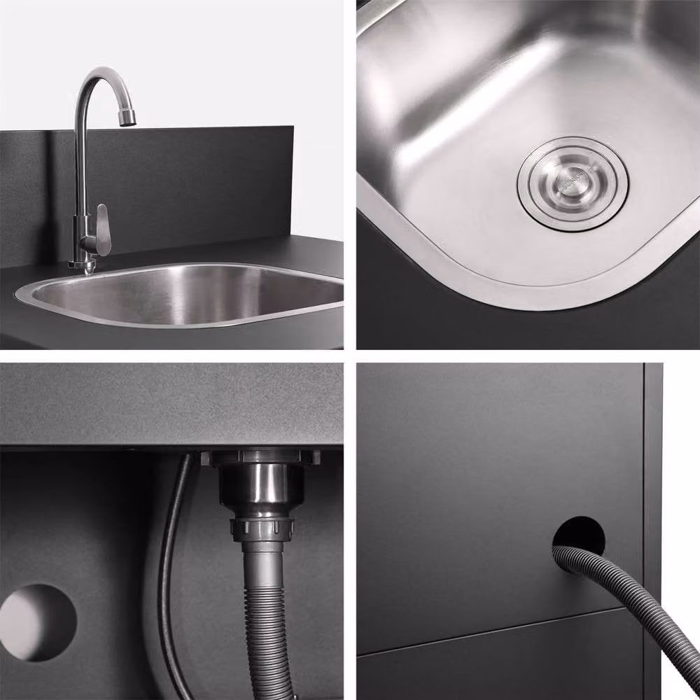 sweeek Outdoor Kitchen with 3 Stainless Steel Modules in Black – 4