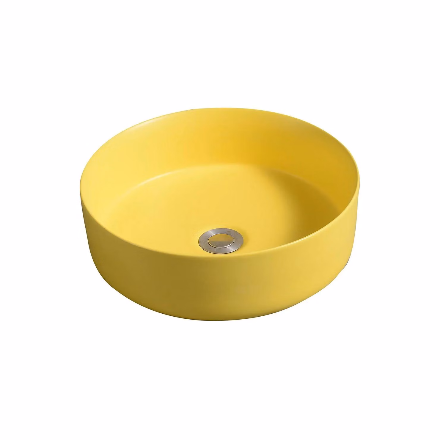 Limoge 7844 Ceramic Round Countertop Basin in Yellow, Diameter: 35 cm, Height: 12 cm – 2