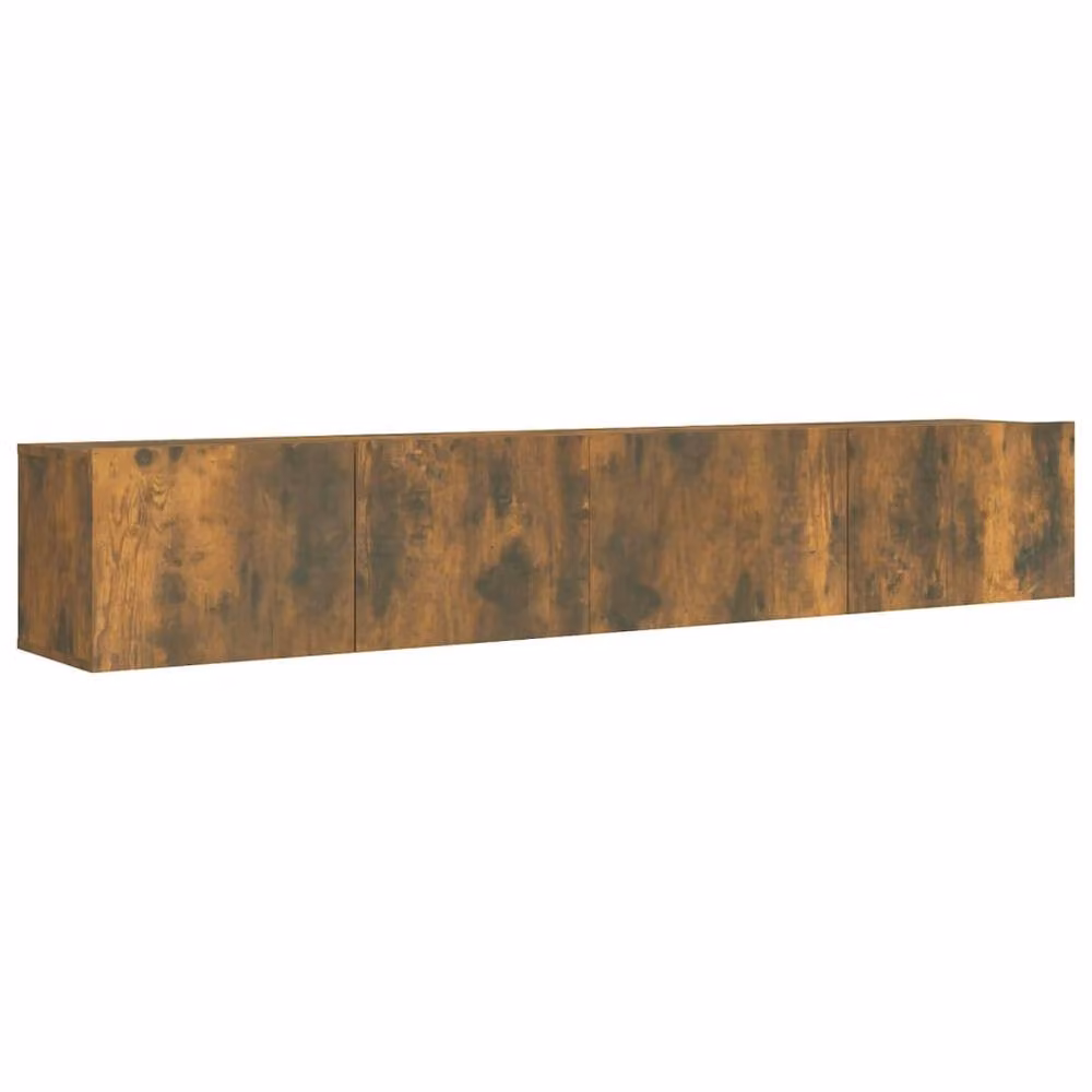 Berkfield Home 2 Piece Modern TV Cabinet Set in Smoked Oak Brown with Wall Cabinet and Lowboard – 2