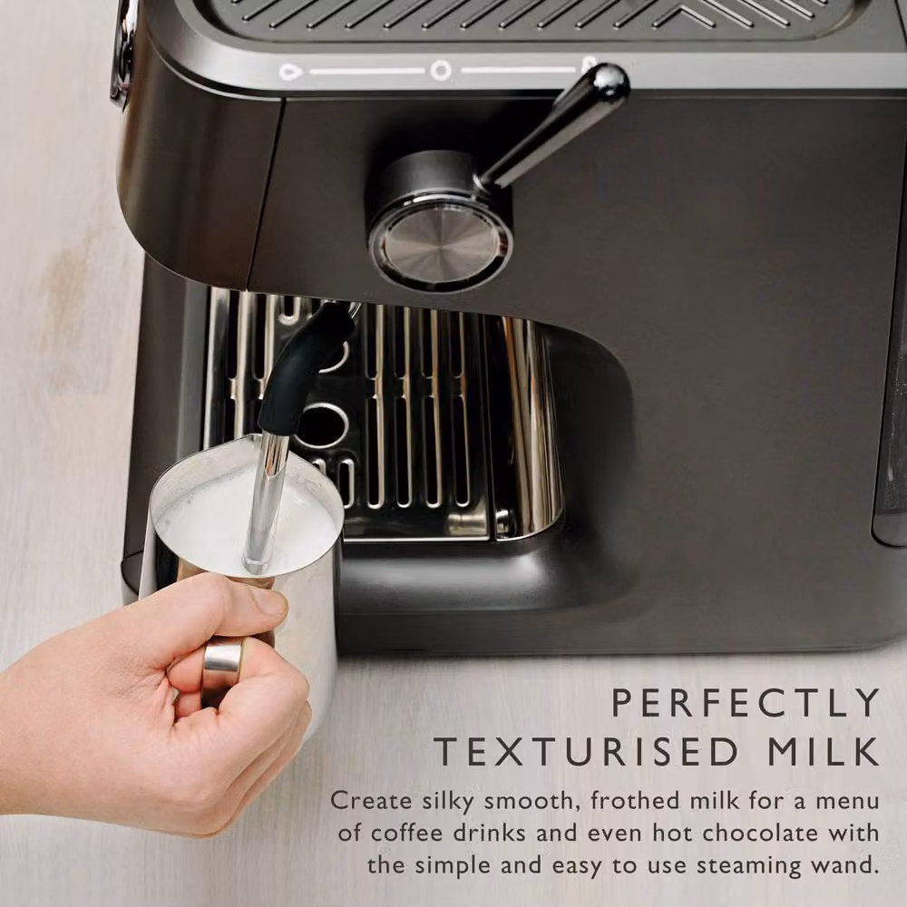 Dualit Espressivo Pro Espresso Coffee Machine with Built-In Burr Grinder in Grey – 5