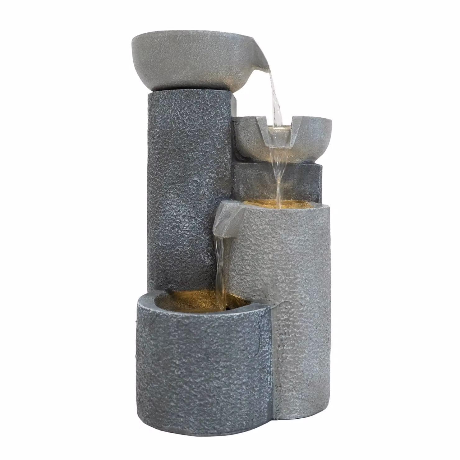 Monstershop Electric Polyresin Cascade Water Feature in Grey, W/D/H: 33.0 x 56.0 x 32.0 cm – 2