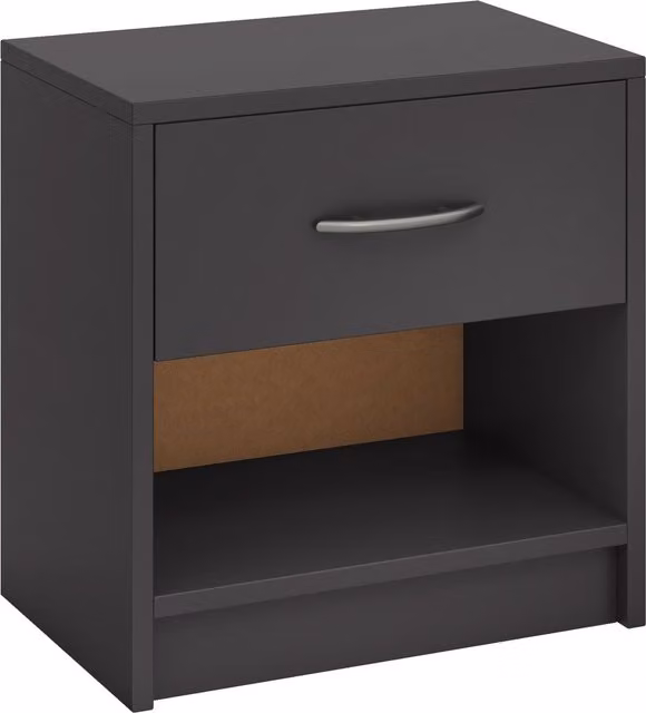 COSTWAY 3-Tier Bedside Table Nightstand in Grey