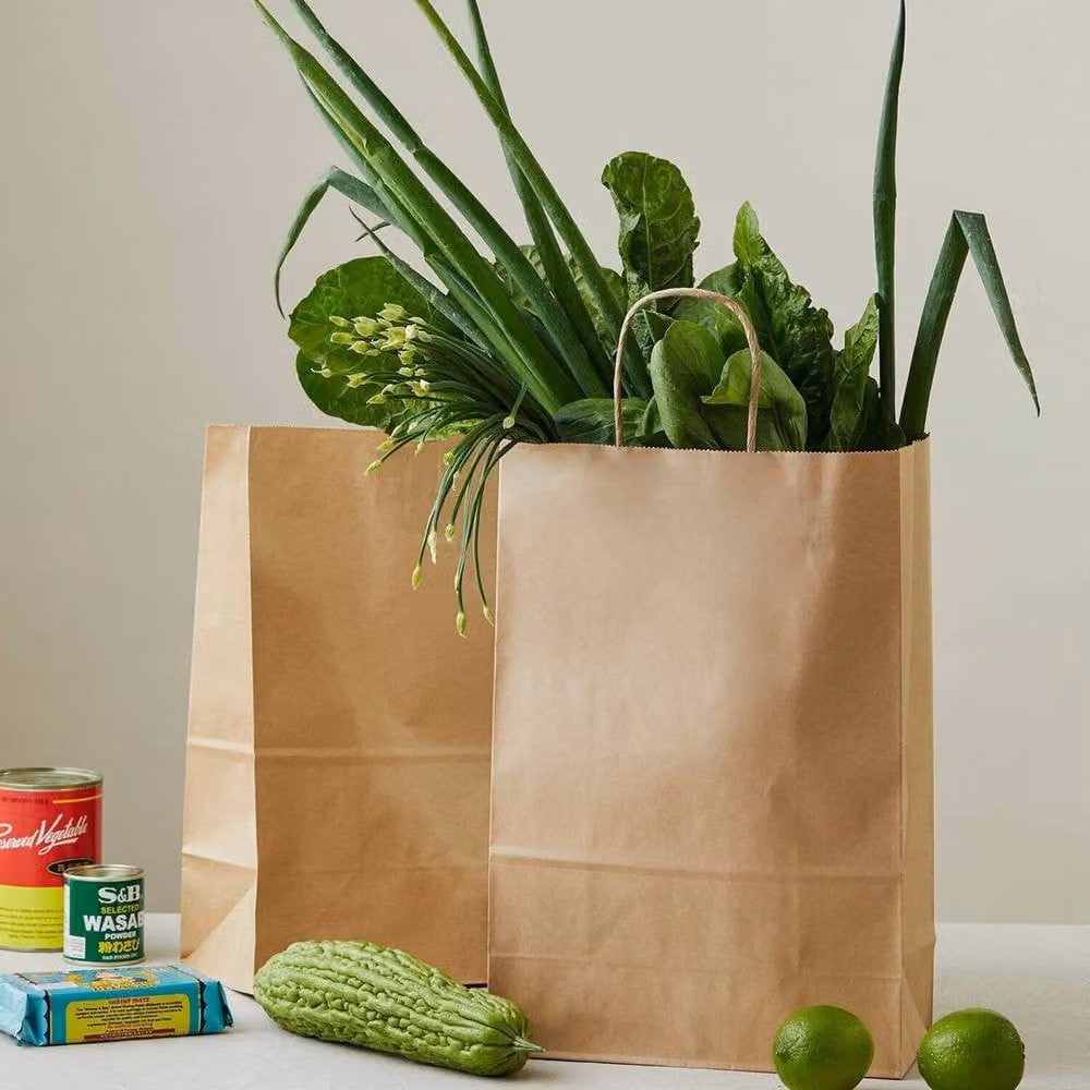 SPETLEK 50 Medium Brown Kraft Paper Party Bags with Handles – 3