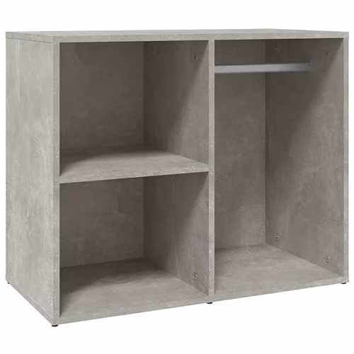 vidaXL Modern Freestanding Dressing Cabinet in Grey MDF with Hanging Rod, W/D/H: 80.0 x 40.0 x 65.0 cm