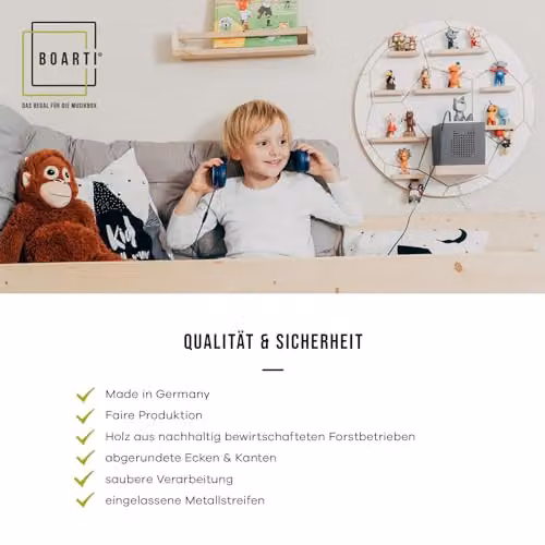 BOARTI Sammel-Elefant Children's Wall-Mounted Shelf, Grey – 2