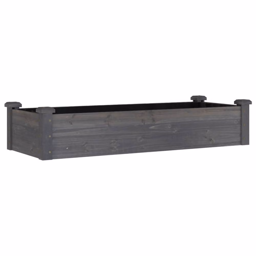 Berkfield Home Garden Raised Bed with Liner in Grey, Solid Wood Fir, W/D/H: 120 x 45 x 25 cm – 3