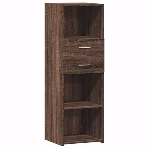 vidaXL Highboard in Brown Oak, Minimalist MDF Furniture, W/D/H: 40 x 42.5 x 124 cm