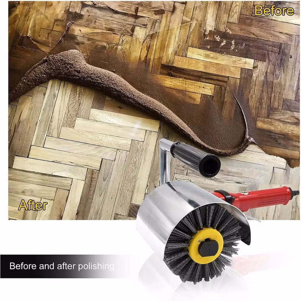 NESTLUNE Abrasive Nylon Wheel Drum Brush, 120 Grit, Black, W: 10000 mm, H: 520 mm – 4