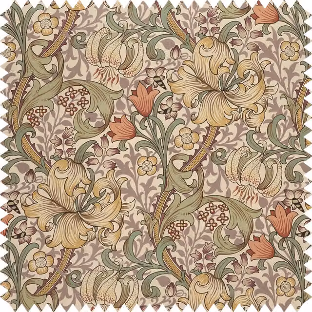 House of Hackney Golden Lily Cotton Linen Cirrus Multicolour Organic Fabric