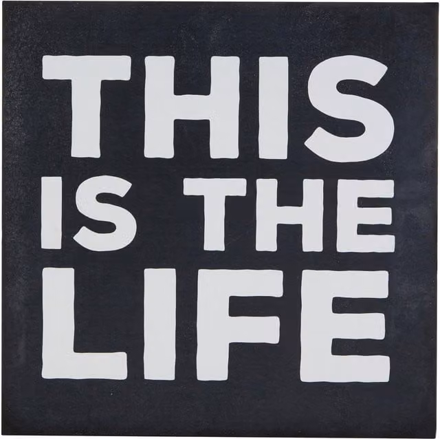 Maison by Premier This Is The Life Modern Typography Wall Plaque in Black and White