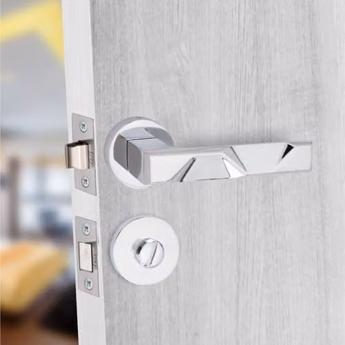 Golden Grace Nova Bathroom Door Handle Set in Chrome – 2