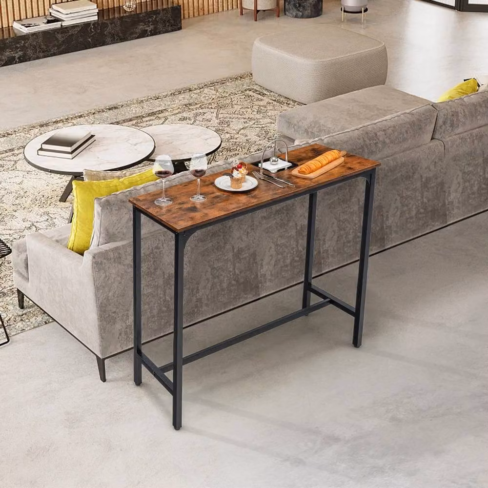 Havendro Rectangular Counter Height Bar Table in Brown – 2