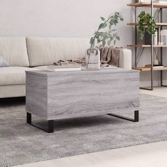 Berkfield Home Modern Grey Lift Mechanism Coffee Table, W: 90 cm, D: 44.5 cm, H: 45 cm – 1