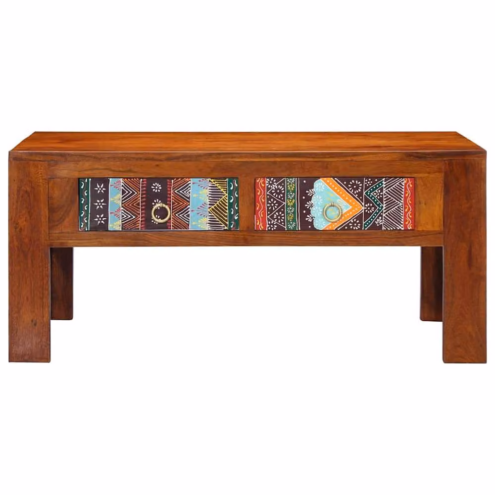 Berkfield Home Sturdy Acacia Wood Coffee Table in Brown, W: 90 cm, D: 50 cm, H: 40 cm – 1