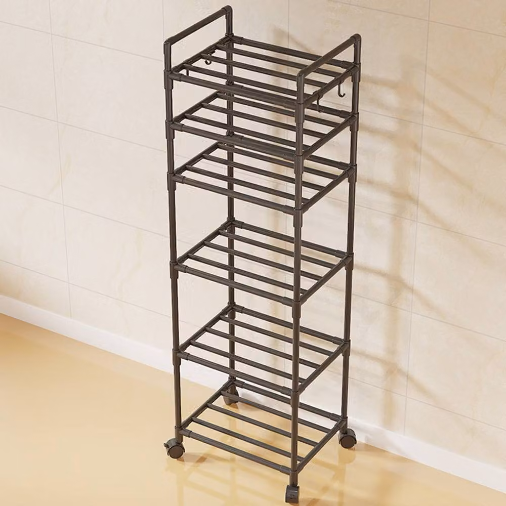 Kelvenix 6-Tier Storage Rack Shelving Unit with Wheels in Black – 3