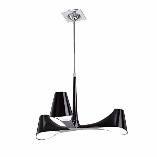 Inspired Mantra Ora Telescopic Convertible Semi Flush Ceiling Light in Gloss Black, White and Polished Chrome with 3 x E27 Lights