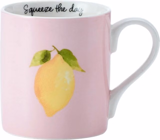 Mikasa Lemon Floral Porcelain Mug, 280ml in Pink
