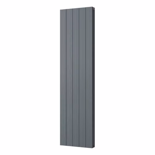 UK Radiators Thetford Anthracite Vertical Designer Radiator Double Panel Grooved Aluminium, H 180 x W 46.6 cm – 2