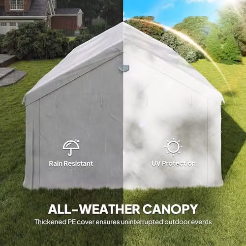 Outsunny White Gazebo with 4 Removable Sidewalls and UPF 50+ Protection, W: 6 m, D: 4 m, H: 3.02 m – 4