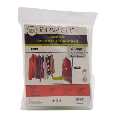 Orwell X-Large Hanging Vacuum Storage Bag, Transparent White, W: 70 cm, H: 144 cm – 1