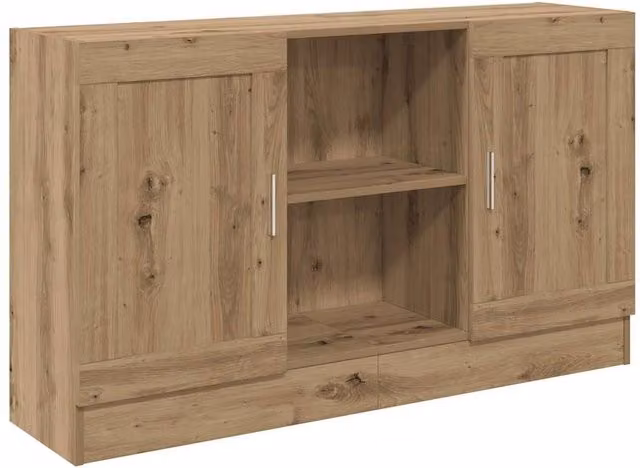 Berkfield Home Artisan Oak Sideboard in Brown, W/D/H: 120 x 30.5 x 70 cm