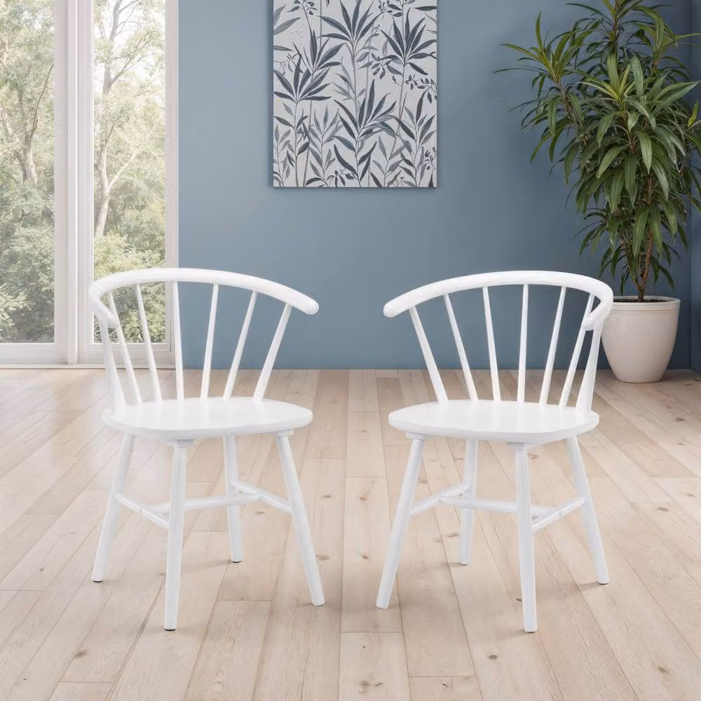Cheshire Bellano Premium White Scandinavian Dining Chairs with Armrests - Set of 2 – 2