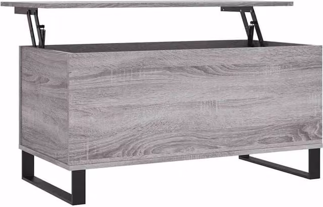 Berkfield Home Grey Sonoma Coffee Table with Lift Mechanism, W: 90 cm, D: 44.5 cm, H: 45 cm