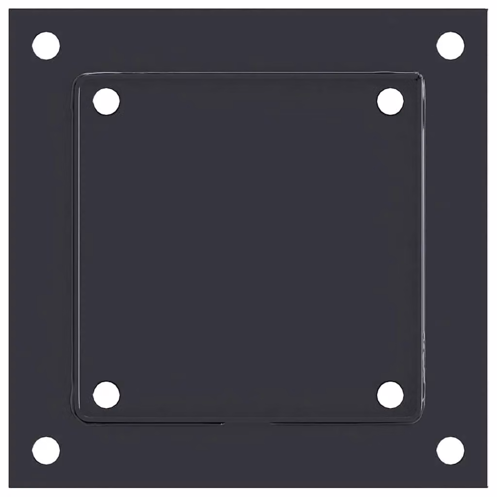 Berkfield Home Square Post Bases, 4 Pack, Anthracite, Powder-coated Steel, 14.1 x 14.1 cm – 3