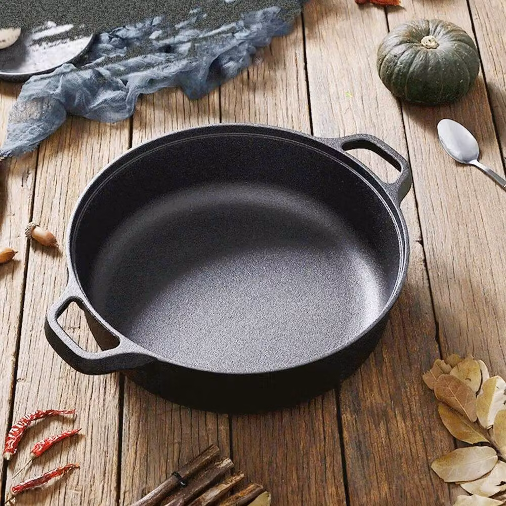 PAWNORA Pre-Seasoned Cast Iron Frying Pan Skillet Griddle in Black, 22 cm – 3