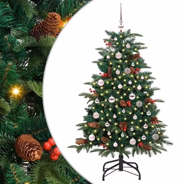 Berkfield Home Artificial Christmas Tree with 150 LEDs and Stand, Green, Height: 150 cm – 1