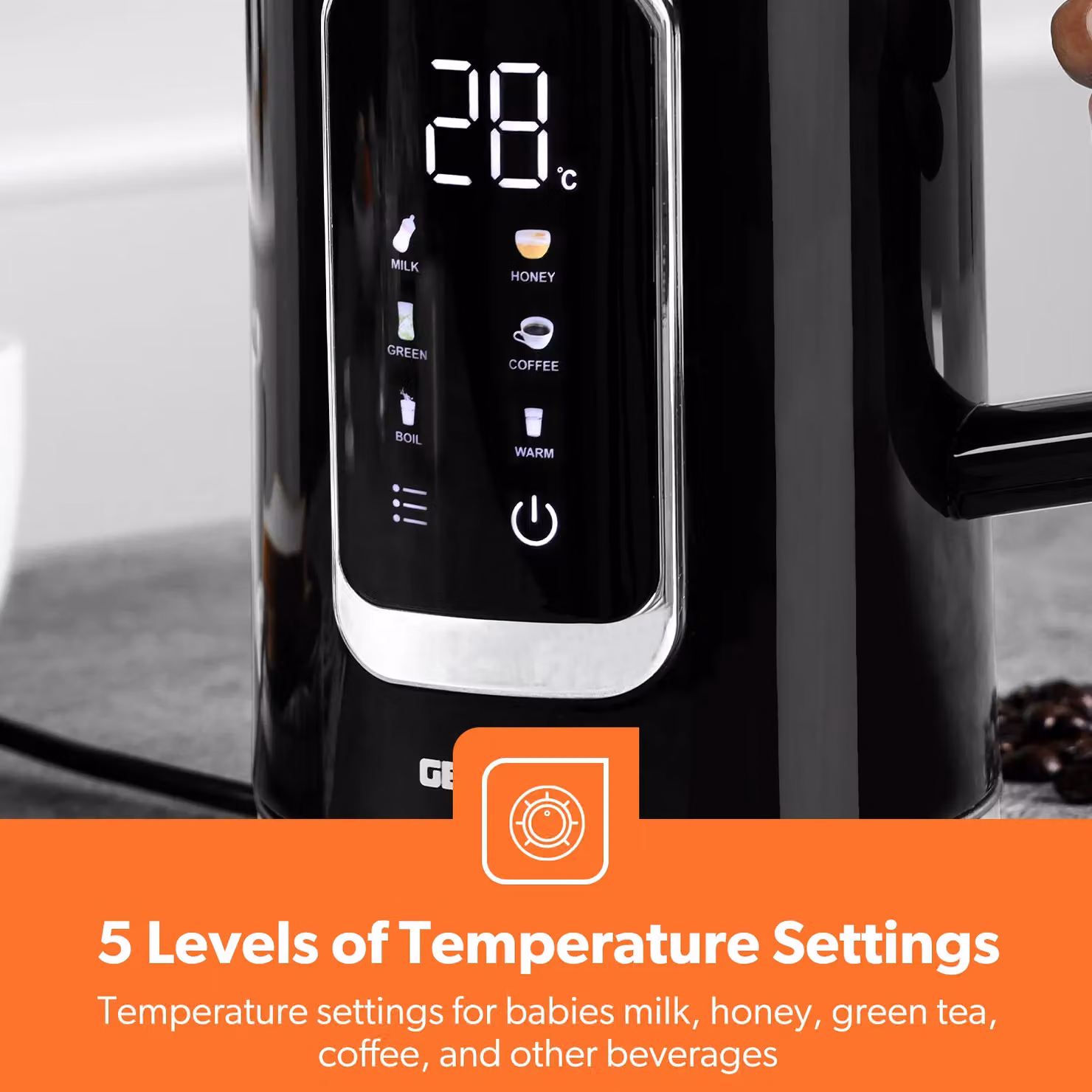 Geepas 5-in-1 Digital 4 Slice Long Toaster and Electric Kettle Set in Black – 2