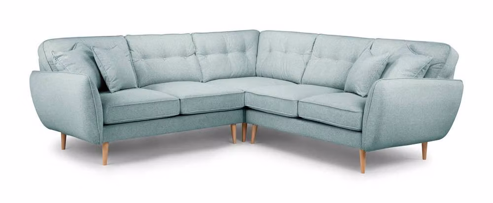 The Great Sofa Company Ailis 2 Corner 2 Faro L-Shape Upholstered Fabric Sofa in Turquoise – 2