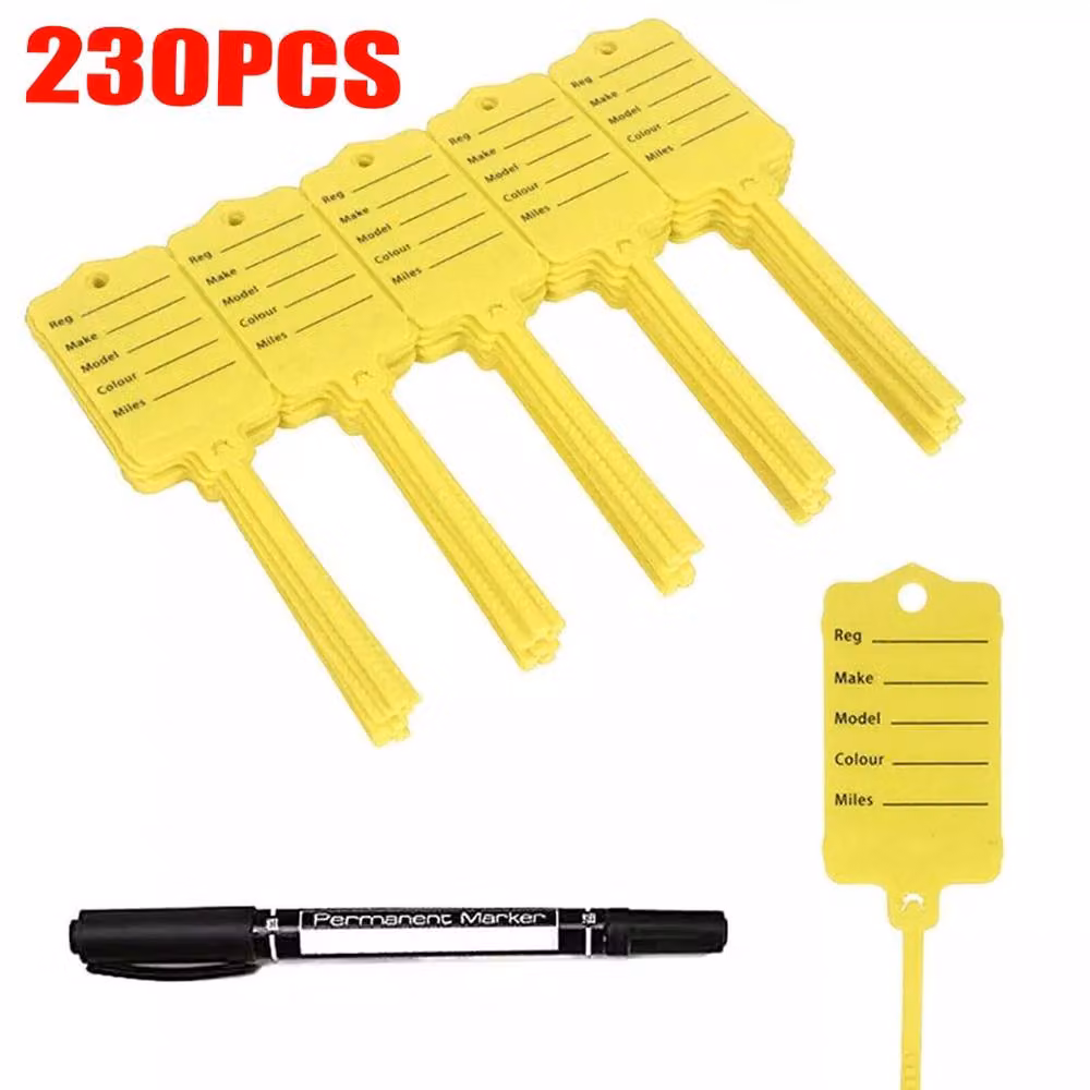 Ventryn 230-Piece Yellow Plastic Car Key Marking Tags – 2