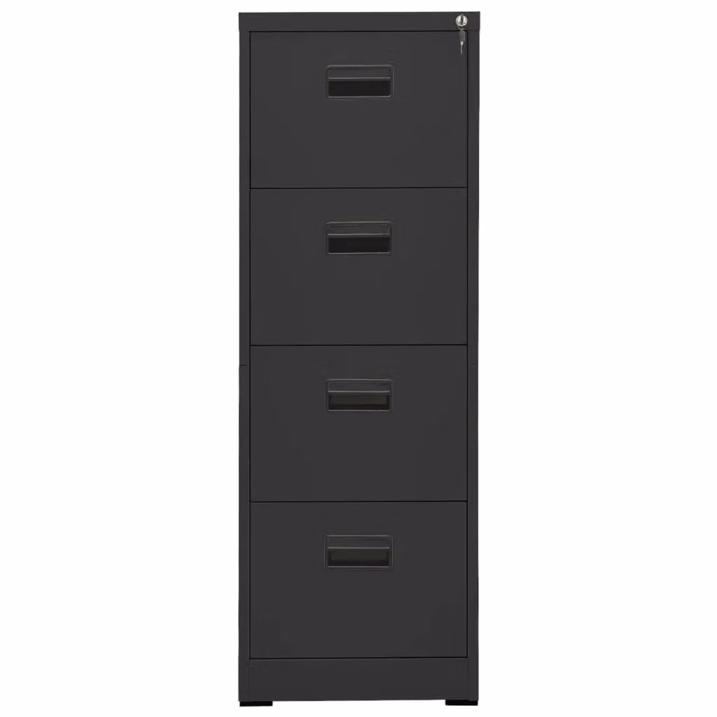 Berkfield Home Anthracite Steel Filing Cabinet in Black, W/D/H: 46 x 62 x 133 cm – 2
