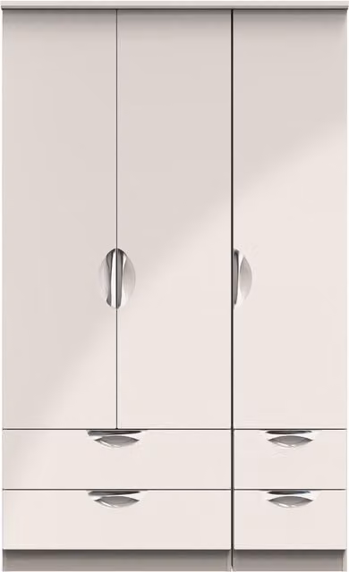 2 U Holborn Ready Assembled Triple Wardrobe with Three Drawers in Taupe