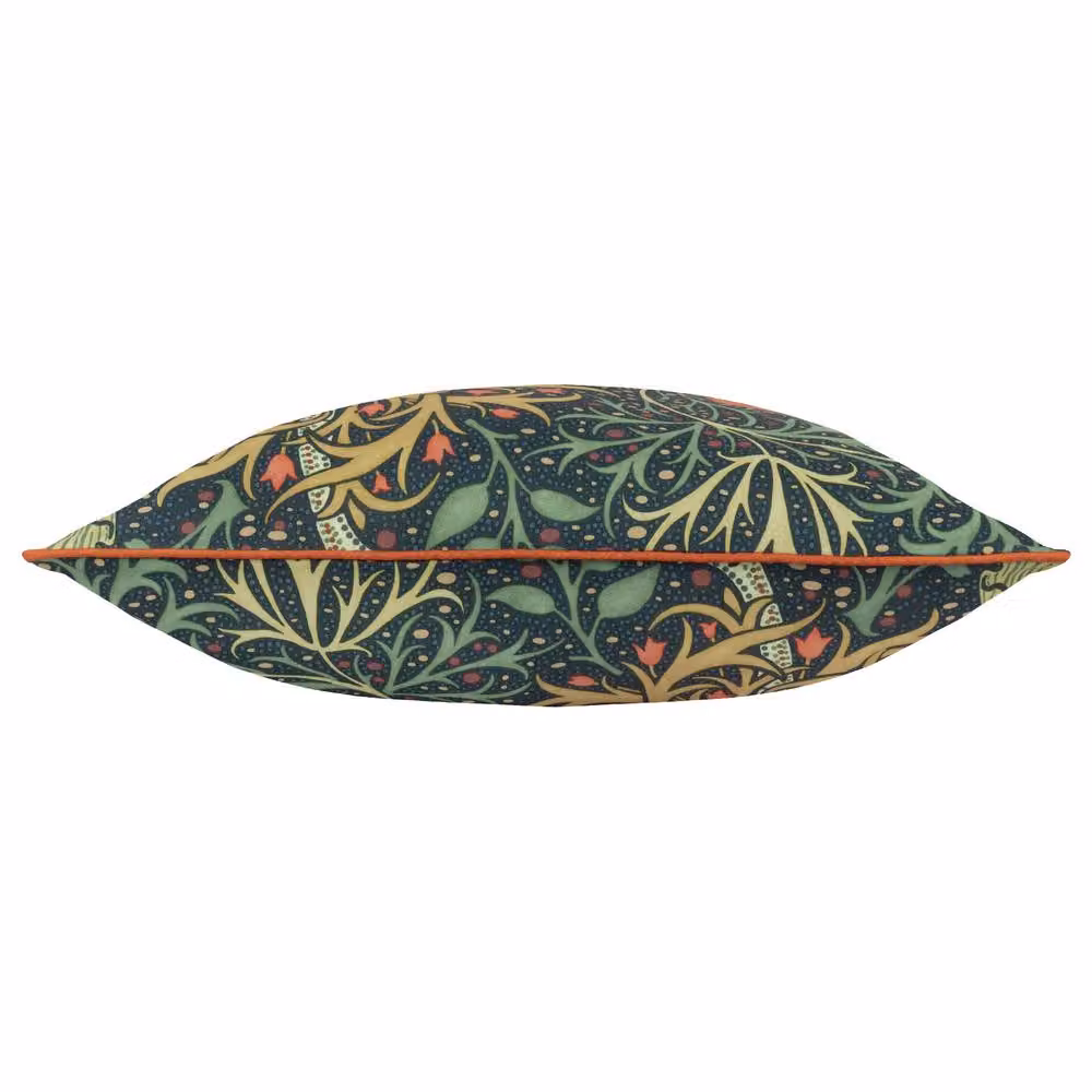 Morris & Co. Seaweed Printed Piped Outdoor Cushion in Indigo, W/D/H: 50 x 50 x 50 cm – 3