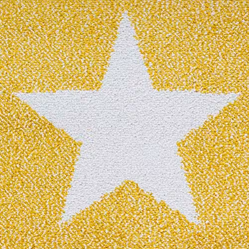 Bravich Yellow Checked Round Kids Rug for Bedroom and Playroom, Diameter: 160 cm – 4