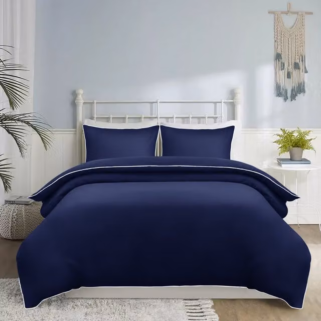 Cotton Passion Blue Microfibre Duvet Cover Set, 200 x 200 cm