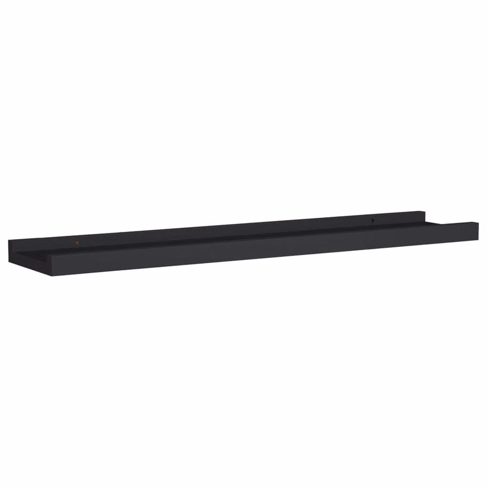 Berkfield Home Picture Frame Ledge Shelves, 2 Pack, Black MDF, W: 60 cm, D: 9 cm, H: 3 cm – 3