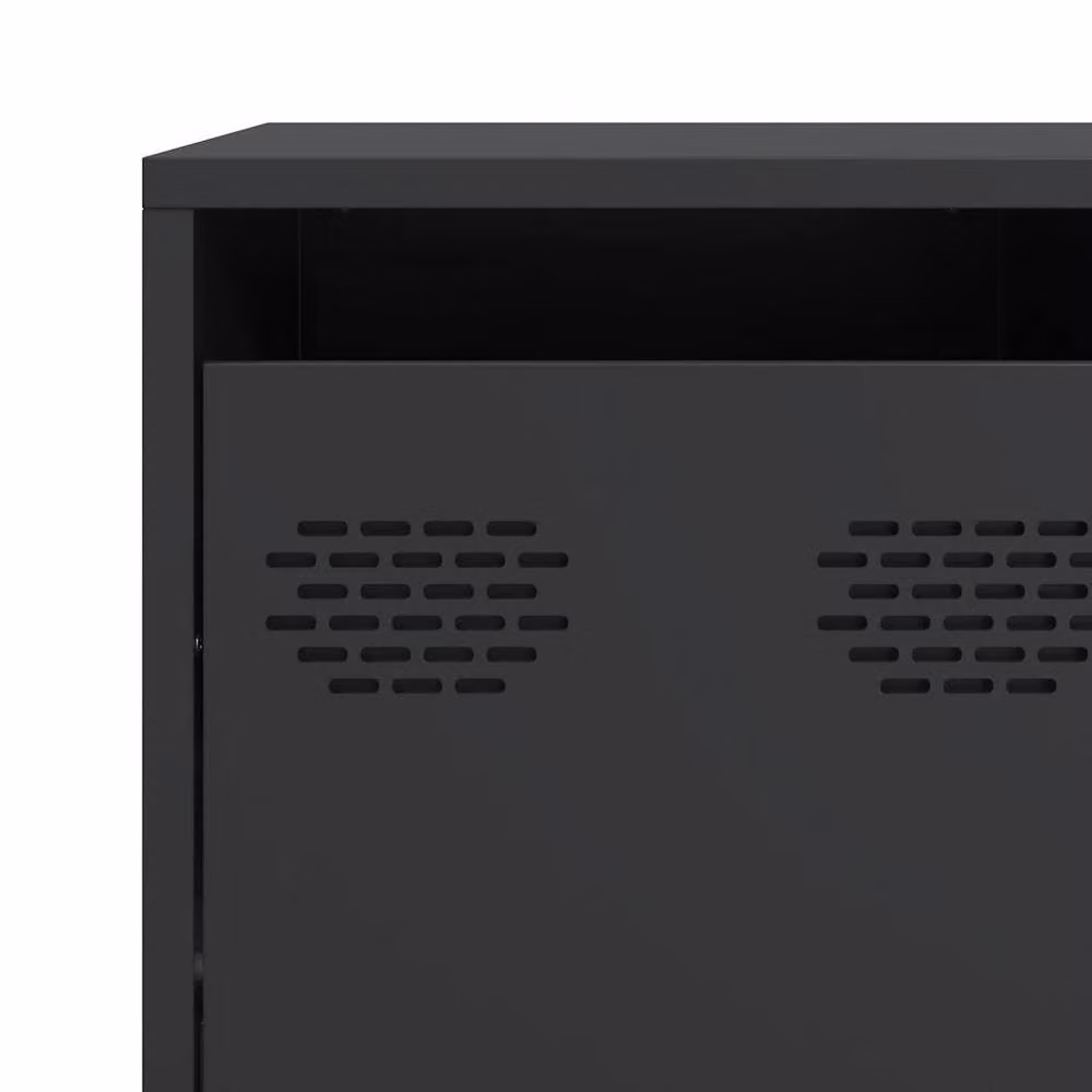 Berkfield Home Black Industrial Sideboard in Matt Cold-rolled Steel, W/D/H: 135 x 39 x 103.5 cm – 5