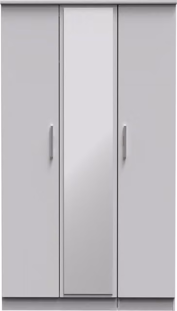 Ready Assembled 2 U Windsor Triple Mirror Wardrobe in Mid Grey