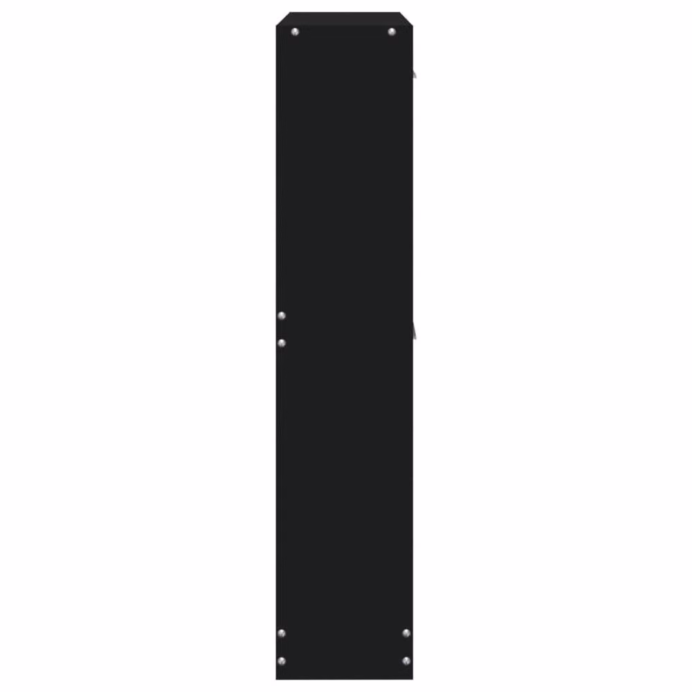 Berkfield Home Modern Black Shoe Cabinet with Tilting Compartments and Internal Drawers, W/D/H: 59 x 17 x 81 cm – 5