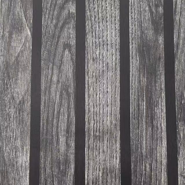 Muriva Black and Grey Abstract Striped Industrial Wooded Slats Washable Paper Wallpaper Roll