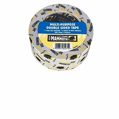 Everbuild Mammoth Multi Purpose Double Sided Tape, Transparent/White, Width: 25 mm, Length: 25 m