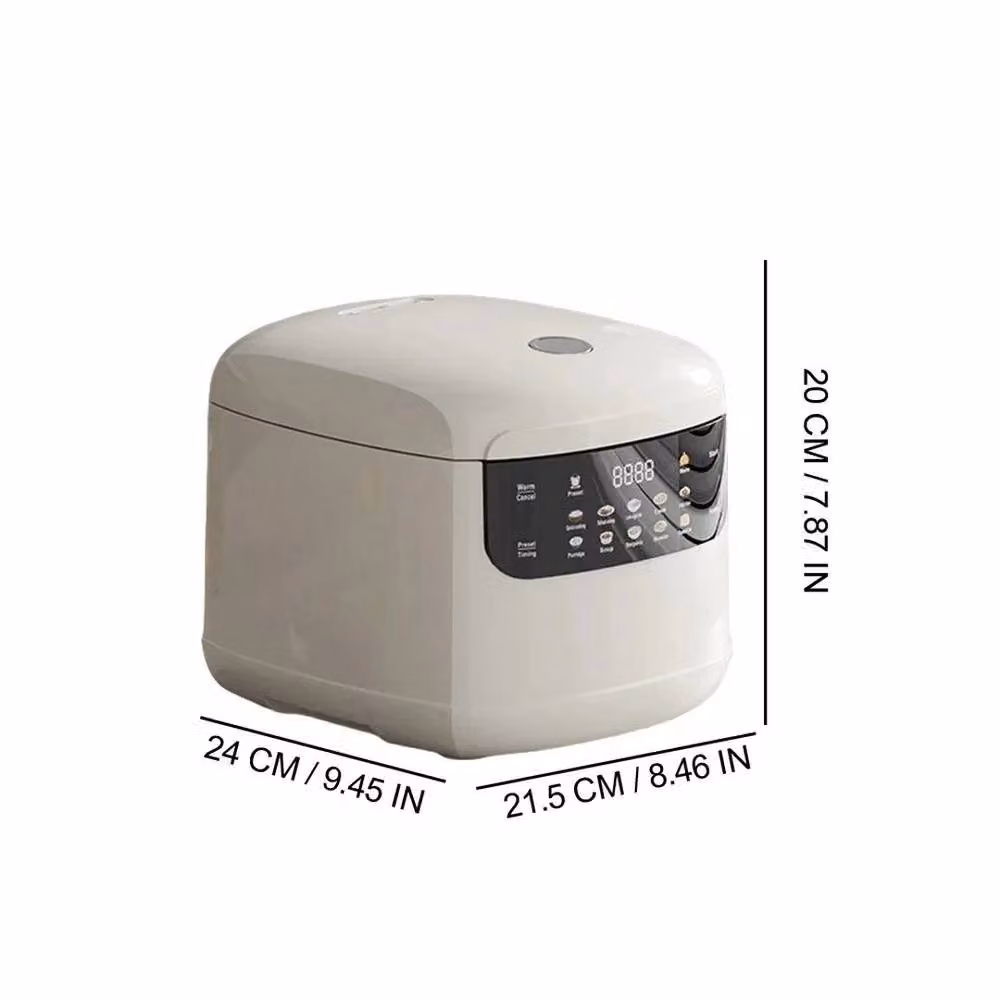 NESTLUNE Portable Electric Rice Steaming Pot with 10 Preset Programs and Timer, White – 2