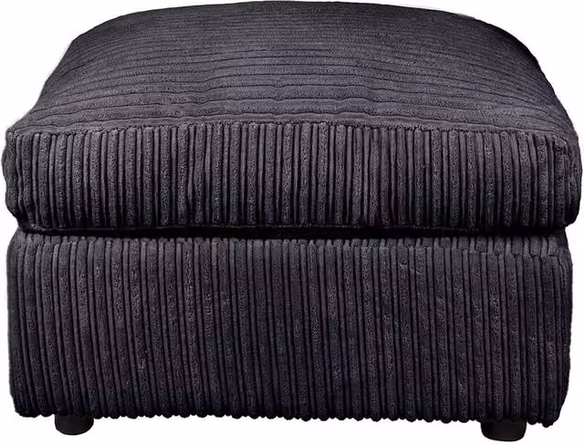 LUXURY LIFE Declan Jumbo Cord Fabric Footstool in Black, W/D/H: 60 x 60 x 60 cm – 1