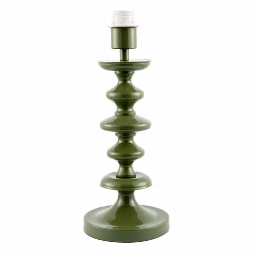 Happy Homewares Modern Green Metal Table Lamp Base with Round Design, H 37 cm x W 15 cm x D 15 cm