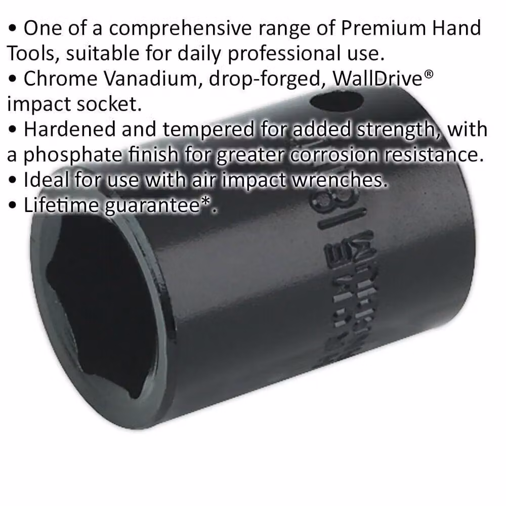 Loops 18mm Forged Impact Socket 1/2 Inch Sq Drive Chrome-Vanadium Wrench Socket – 2