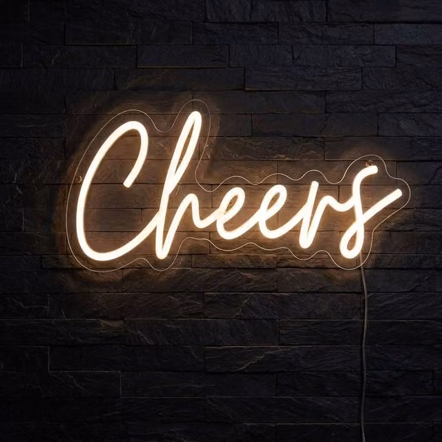 Garden Greatness NeonEsque Cheers LV Illuminated Neon Sign in Multicolour and White